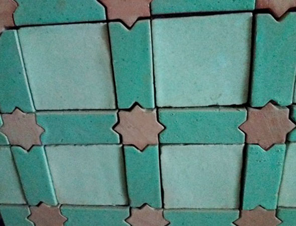 estrella de 5x5 , rasilla combinada de 10x5 , azulejo de 10x10